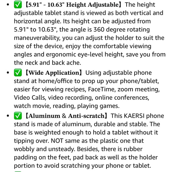 Hands free sturdy Tablet phone adjustable desktop Holder Stand - Silver - Picture 8 of 13